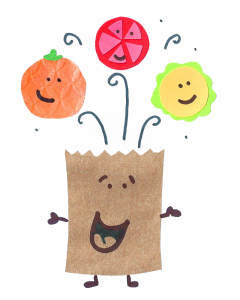 illustration of a fun lunch bag!